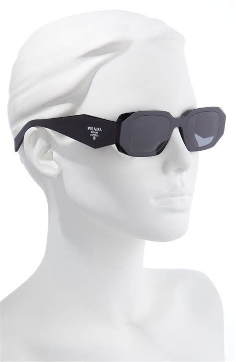 runway 49mm rectangle sunglasses prada